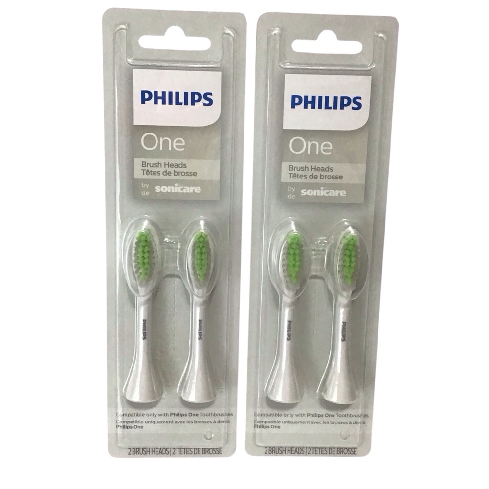 Philips One Sonicare Replacement Brush Heads in White and Green 2 - 2‎ Packs